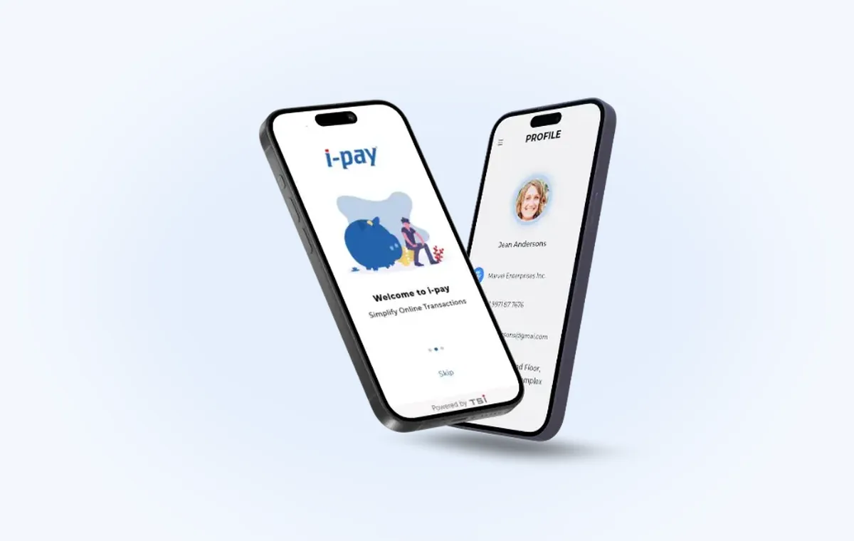 Aadhaar-enabled biometric payment app shown on two phones