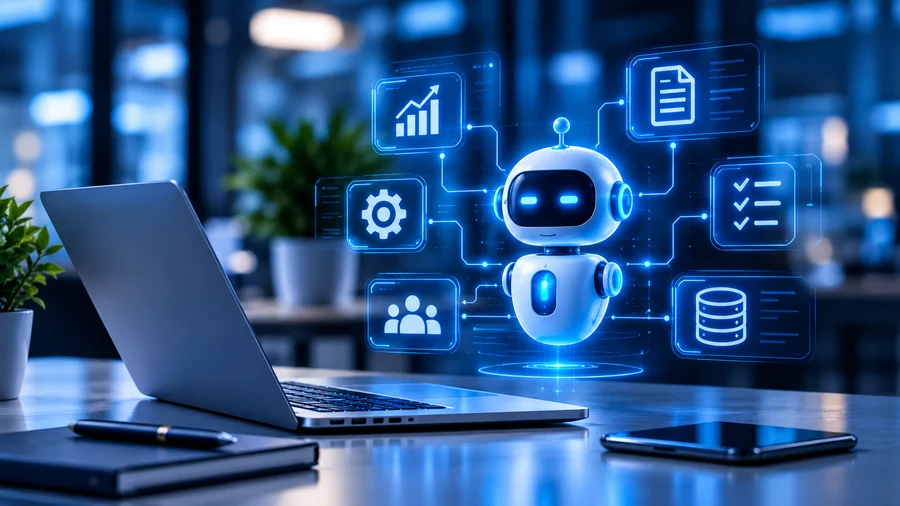 Autonomous AI agents running a multi-step workflow