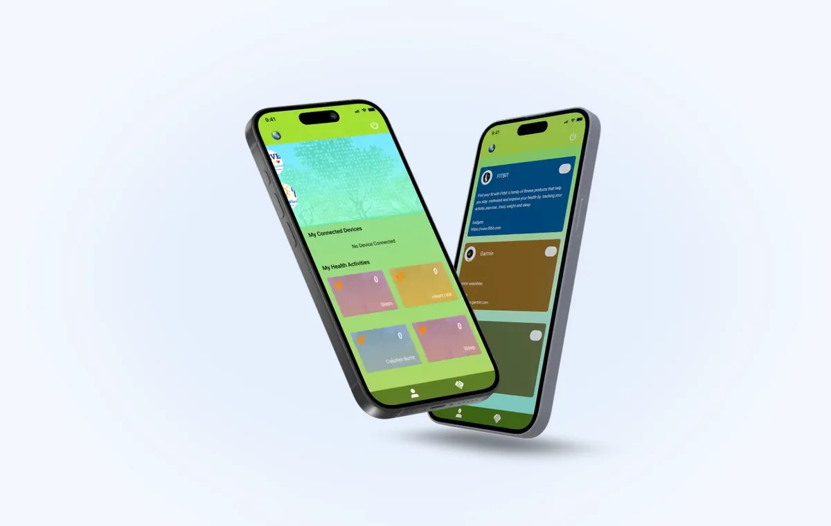 Health and fitness app synced with a smartwatch