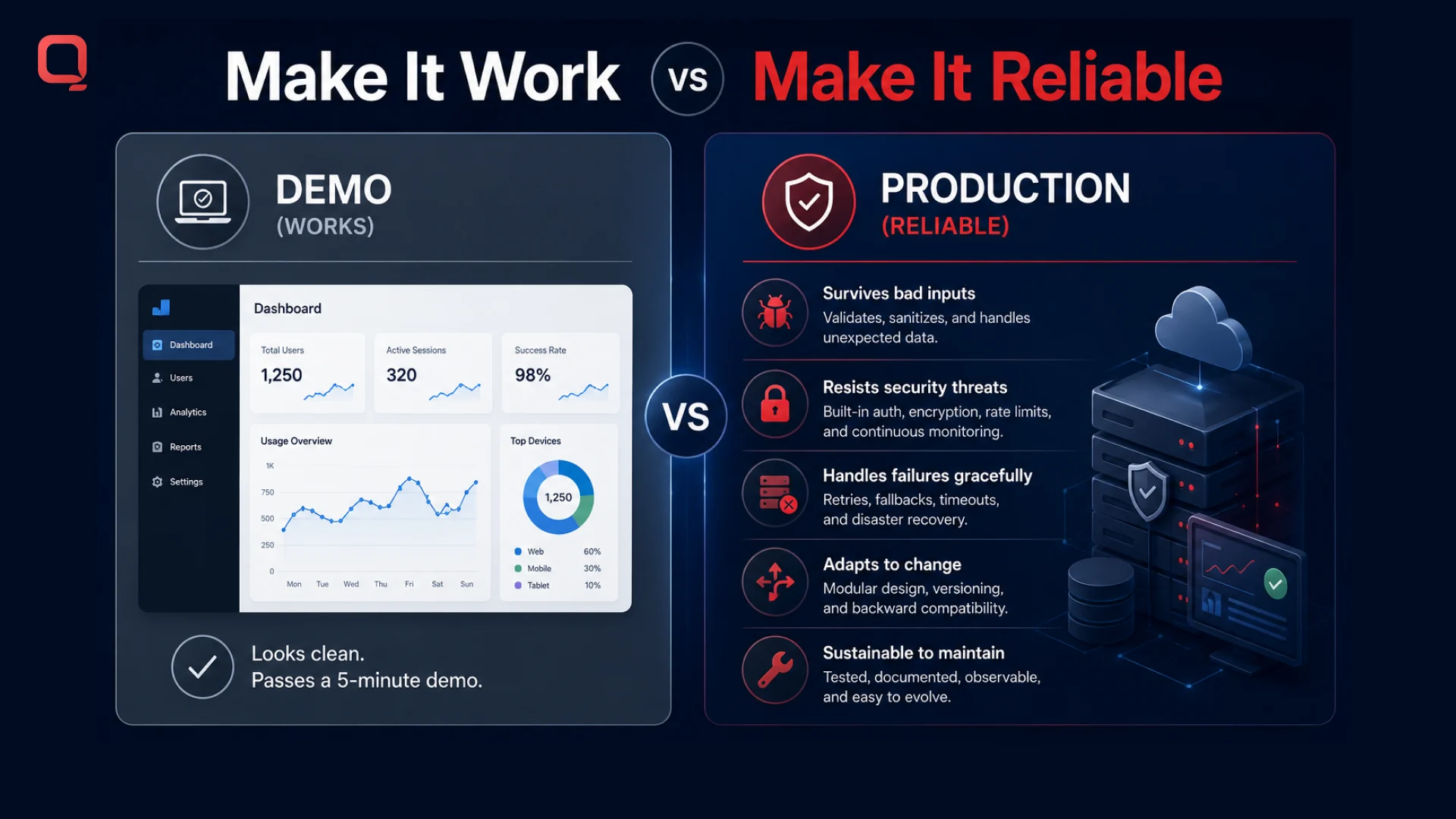 From make it work to make it reliable From make it work to make it reliable