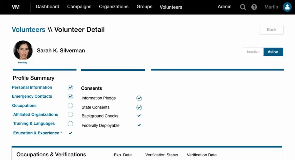 Volunteer Management App