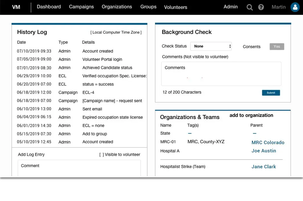 Volunteer Management App
