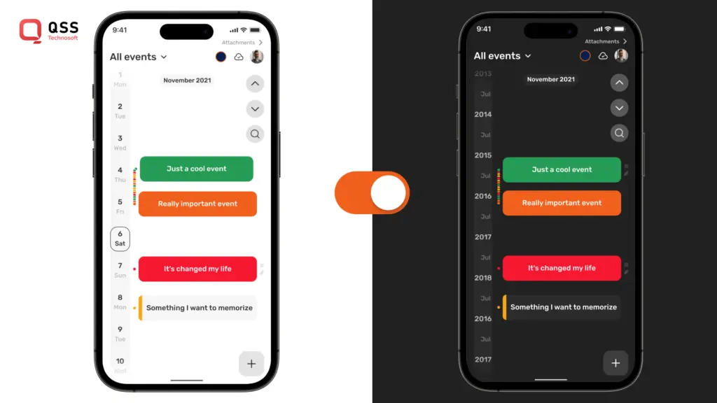 mobile app Dark mode image