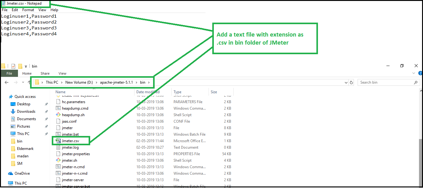 CSV Data Set Config elements