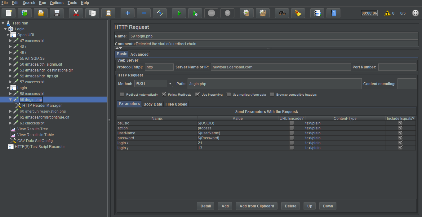 CSV Data Set Config elements
