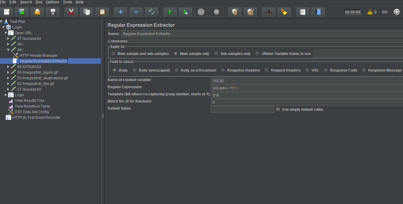 CSV Data Set Config elements