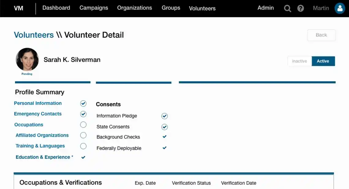 Volunteer Management App