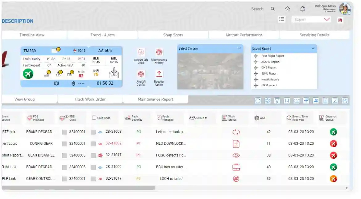 Aircraft health monitoring App Aircraft health monitoring App