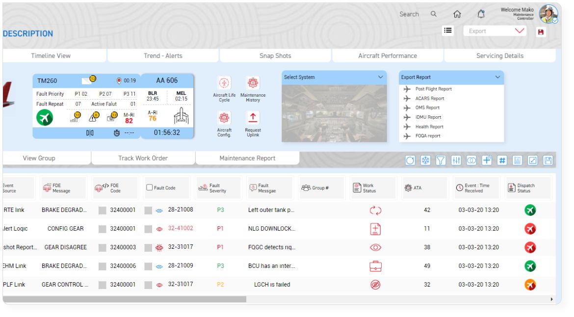 Mitsubishi-Aircraft health monitoring App