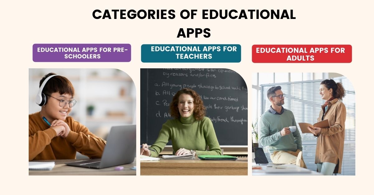 categories of educational apps