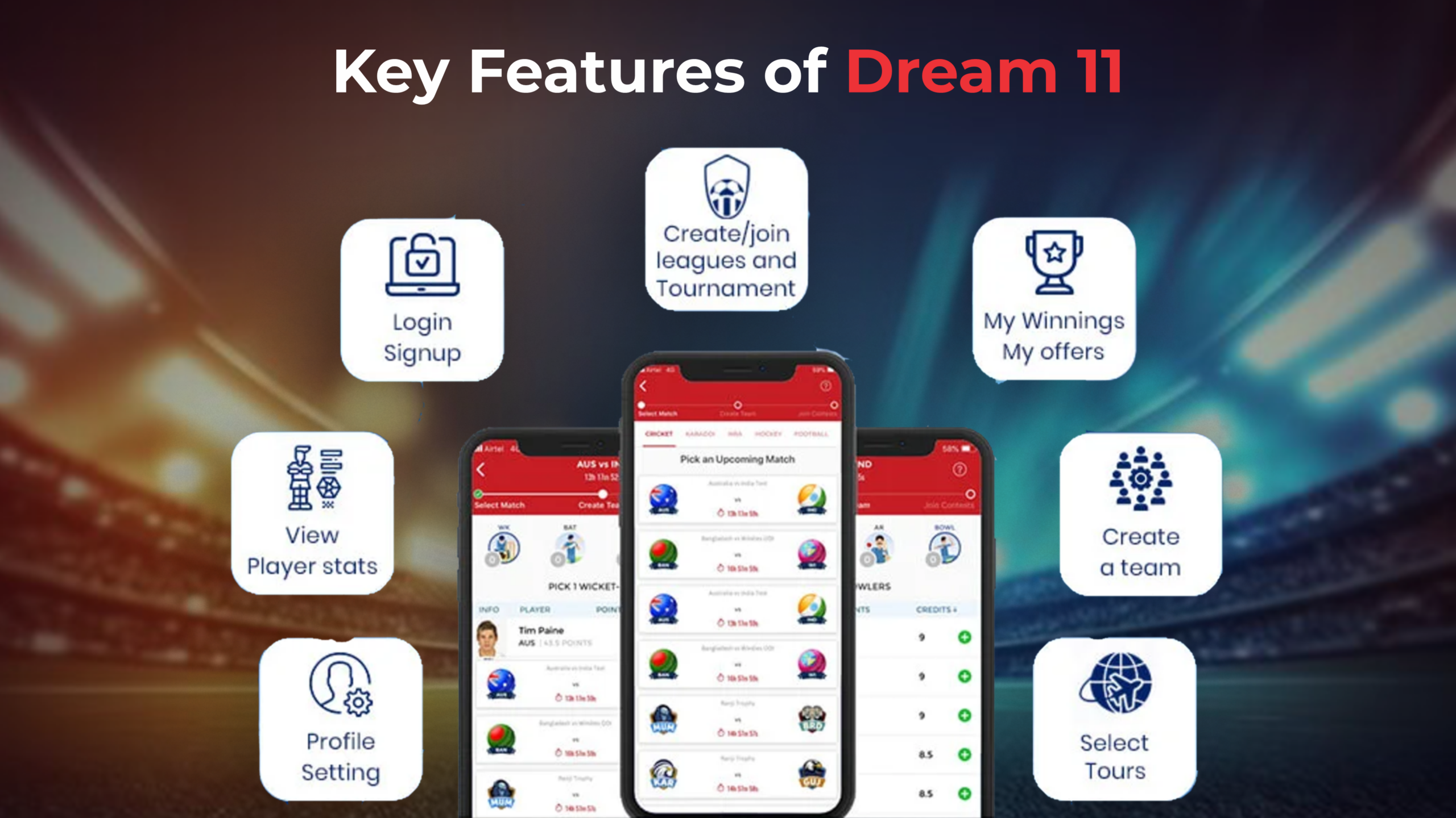 features of dream 11 app