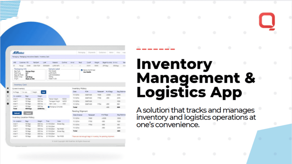 Inventory Management Logistics App